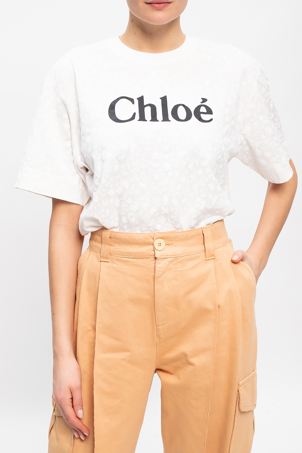 T shirt with logo Chloe IetpShops Mauritius see by chloe hanna o ring detail crossbody bag item